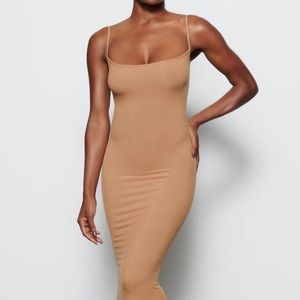 Skims Soft Lounge Long Dress Camel Small